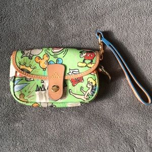 Dooney and Bourke DCL Sketch wristlet. lime green